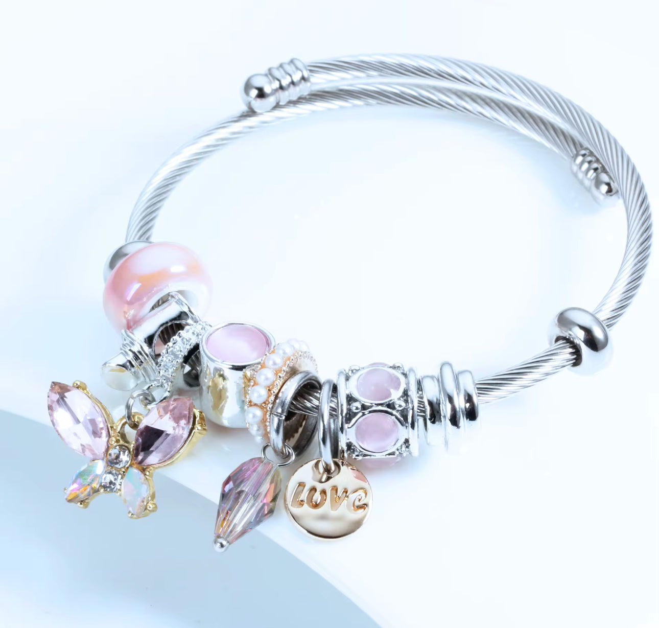 Butterfly Crystal Charm Bracelet