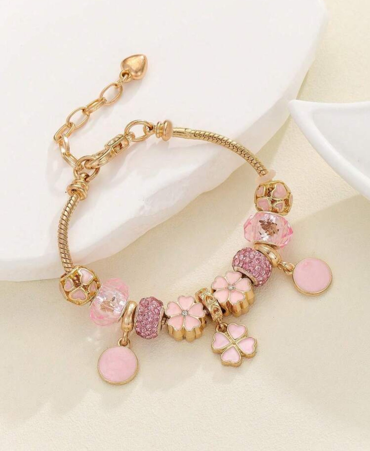 Pretty In Pink Charm Bracelet