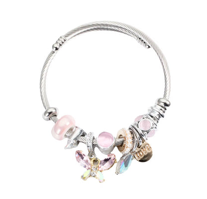 Butterfly Crystal Charm Bracelet