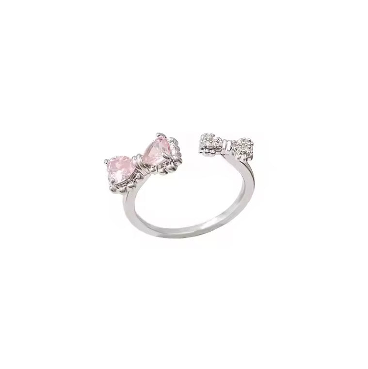 Pink Bow Knot Adjustable Ring